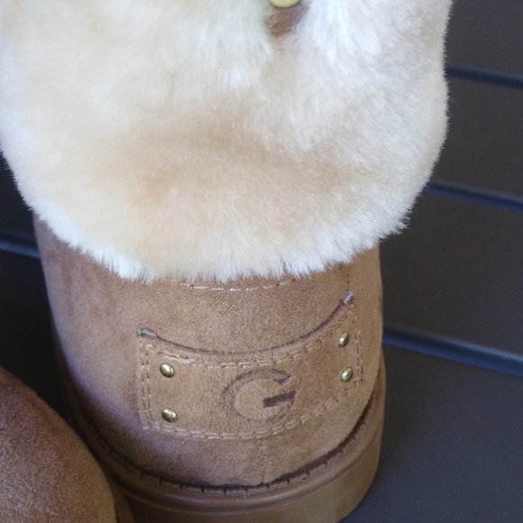 G by Guess Faux Fur Lined and Fabric Adlea Short Boot Size 8M US - Picture 3 of 7